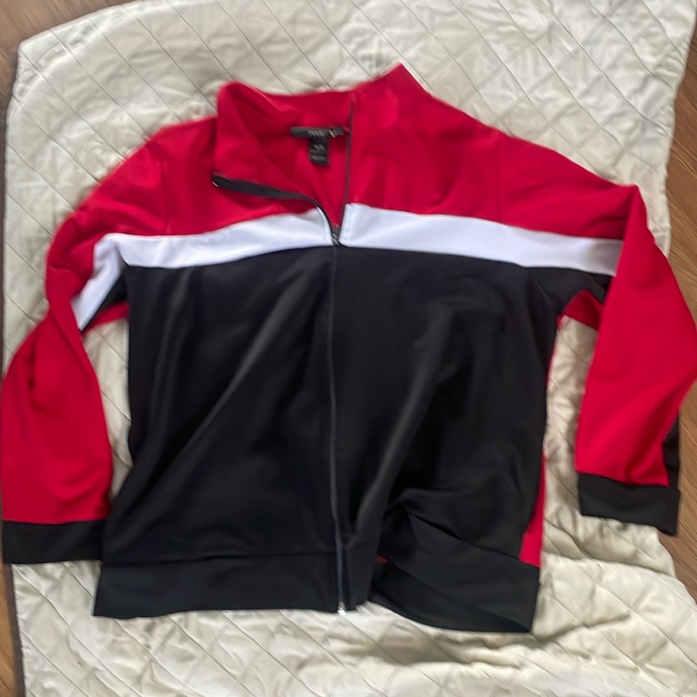 Light jacket red white and black size 18-20